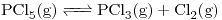<ce>PCl5 (g) <=> PCl3 (g) + Cl2 (g)</ce>