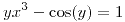 <tex>yx^3-\cos(y)=1</tex> <tex>yx^3-\cos(y)=1</tex>