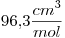 <tex>96.3\frac{cm^3}{mol}</tex>