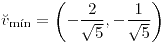 <tex>\breve{v}_{\min}=\left(-\frac{2}{\sqrt{5}},-\frac{1}{\sqrt{5}}\right)</tex>