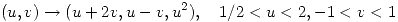 <tex>(u,v)\rightarrow(u+2v,u-v,u^2),\quad 1/2<u<2, -1<v<1</tex>