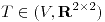 <tex> T \in \mathcal(V, \mathbf{R}^{2\times 2})</tex>