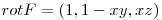 <tex>\ rotF=(1,1-xy,xz) </tex>