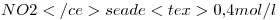 <tex>NO2</ce> sea de <tex>0.4mol/l</tex>
