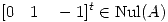 <tex> [0 \quad 1 \quad -1]^t \in \mathrm{Nul} (A) </tex>