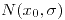 <tex>N(x_0, \sigma)</tex>