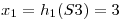 <tex>x_1 = h_1(S3) = 3 </tex>