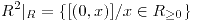 <tex>R^2|_R = \{ [(0,x)] / x \in R_{\geq 0} \} </tex>