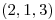 <tex> (2,1,3) </tex>