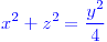 <tex>\color{blue}x^{2}+z^{2}=\frac{y^{2}}{4}</tex>