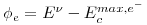 <tex>\phi_e = E^{\nu} - E_c^{max,e^-}</tex>