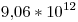 <tex>9.06*10^{12}</tex>