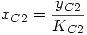 <tex>x_{C2}=\frac{y_{C2}}{K_{C2}}</tex>