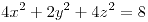 <tex>4x^2+2y^2+4z^2=8</tex>