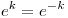 <tex>e^{k} = e^{-k}</tex>