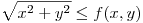<tex>\sqrt{x^2+y^2} \leq f(x,y) </tex>