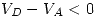 <tex> V_D-V_A<0 </tex>