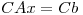 <tex>CAx=Cb</tex> <tex>CAx=Cb</tex>