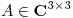 <tex>A\in \mathbf{C}^{3\times3}</tex>