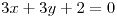 <tex>3x+3y+2=0</tex>