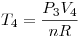 <tex> T_4 = \frac {P_3 V_4}{nR}</tex>