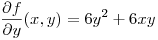 <tex>\frac{\partial f}{\partial y}(x,y)=6y^2+6xy</tex>