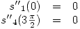 <tex>\begin{array}{rcl} {s''}_1(0) & = & 0 \\{s''}_4(3\frac{\pi}{2}) & = & 0 \end{array}</tex>
