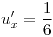 <tex>u'_{x}=\frac{1}{6}</tex>