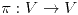<tex> \pi : V \to V </tex>