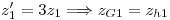 <tex>z_1'=3z_1 \Longrightarrow z_{G1}=z_{h1}</tex>