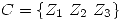 <tex>C = \{Z_1\ Z_2\ Z_3\}</tex>