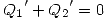 <tex> {Q_1}'+{Q_2}'=0 </tex>