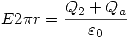 <tex>E2\pi r=\frac{Q_2+Q_a  }{\varepsilon_0}</tex>