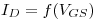 <tex>I_D = f(V_{GS})</tex>