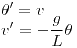<tex>\theta '=v \\v'=-\frac{g}{L}\theta</tex>