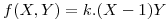 <tex>f(X,Y)= k.(X-1)Y</tex>