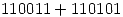 <tex>110011+110101</tex>