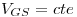 <tex> V_{GS} = cte</tex>