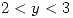 <tex>2<y<3</tex>