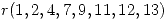 <tex>r(1,2,4,7,9,11,12,13)</tex> <tex>r(1,2,4,7,9,11,12,13)</tex>