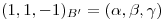 <tex>(1,1,-1)_{B'}=(\alpha, \beta, \gamma)</tex>
