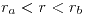 <tex> r_a < r < r_b </tex>