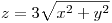 <tex>z = 3 \sqrt{x^2+y^2}</tex>