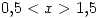 <tex>0.5<x>1.5</tex>