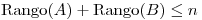 <tex>\mathrm{Rango}(A)+\mathrm{Rango}(B) \leq n</tex>