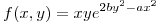 <tex>f(x,y)=xye^{2by^2-ax^2}</tex>