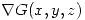 <tex> \nabla G(x,y,z) </tex>