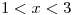 <tex> 1 < x < 3 </tex>