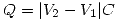 <tex>Q=|V_2-V_1|C</tex>