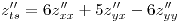 <tex> z''_{ts}=6z''_{xx}+5z''_{yx}-6z''_{yy} </tex>